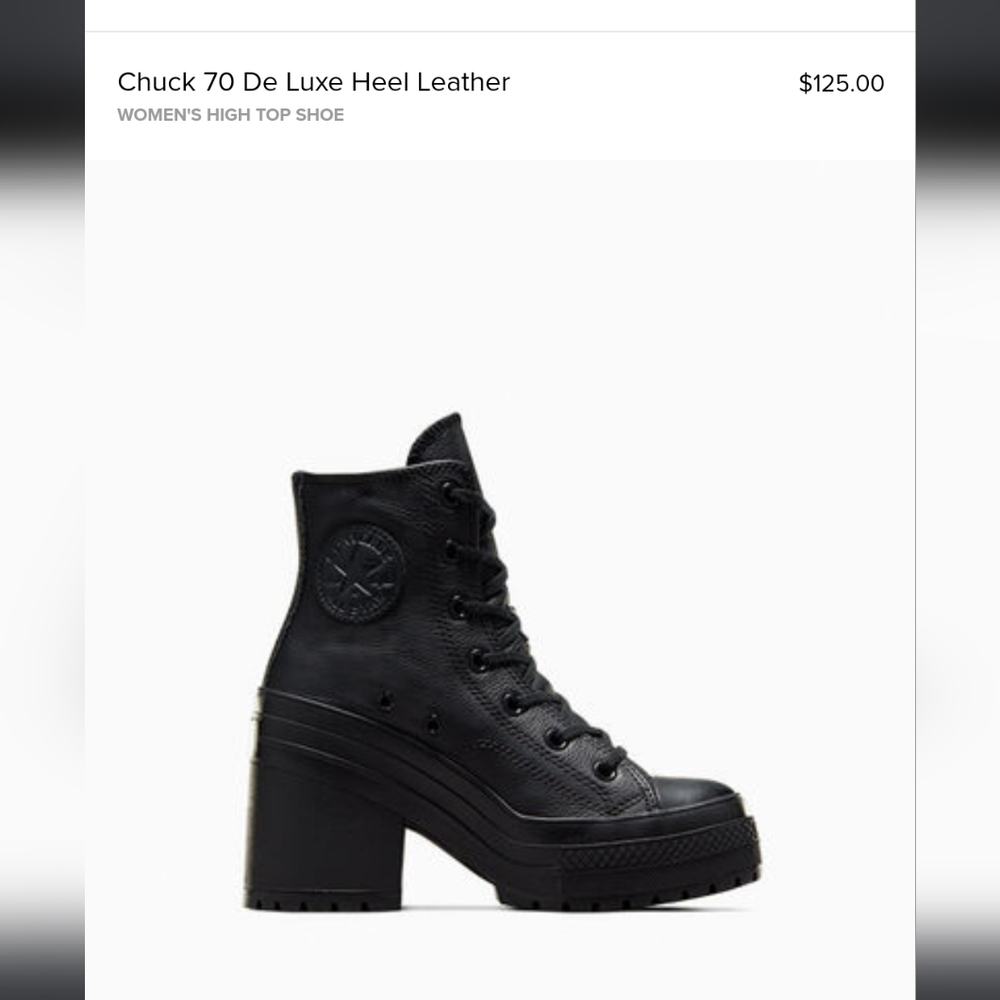 BNWT Converse Leather "Chuck 70" High Top Sneakers with Heels